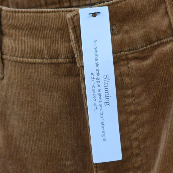 Talbots Corduroy Pants 2 Camel Brown High Waist Straight Leg Cotton Stretch New - Picture 7 of 11